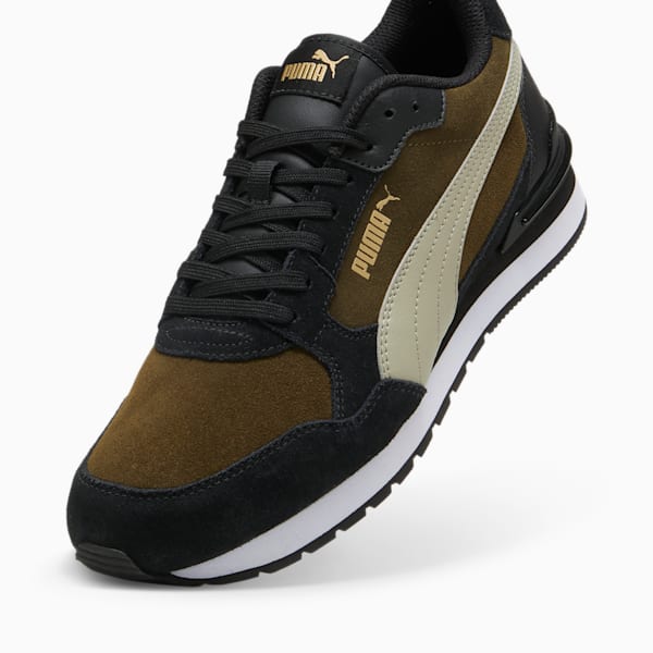 Tenis para hombre ST Runner v4 Suede, Deep Olive-Pebble Gray-PUMA Black-Puma Team Gold, extralarge