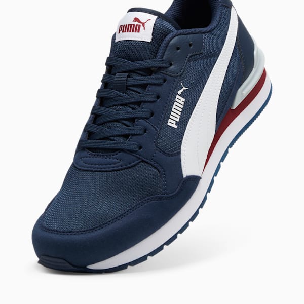 ST Runner v4 Mesh Sneakers Unisex, Club Navy-PUMA White-Team Regal Red-Platinum Gray, extralarge