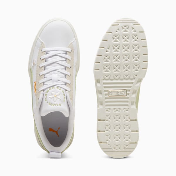 Tenis bordados Mayze para mujer, PUMA White-Pistachio Green, extralarge