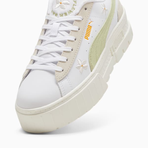 Tenis bordados Mayze para mujer, PUMA White-Pistachio Green, extralarge