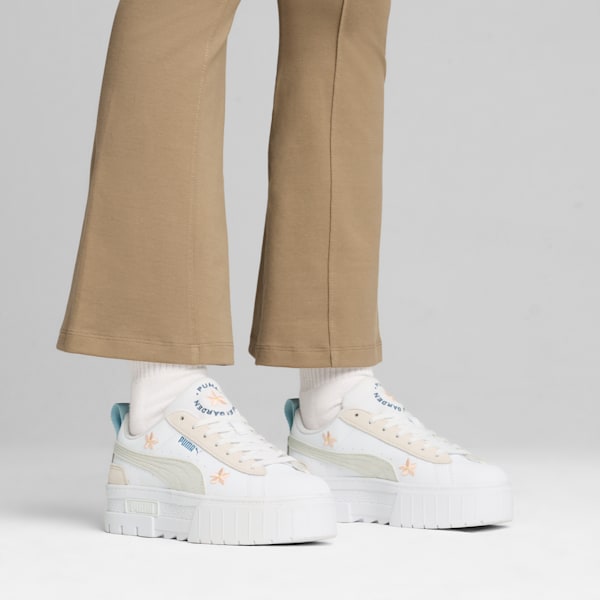 Mayze Embroidery Women's Sneakers, PUMA White-Vapor Gray, extralarge-IND