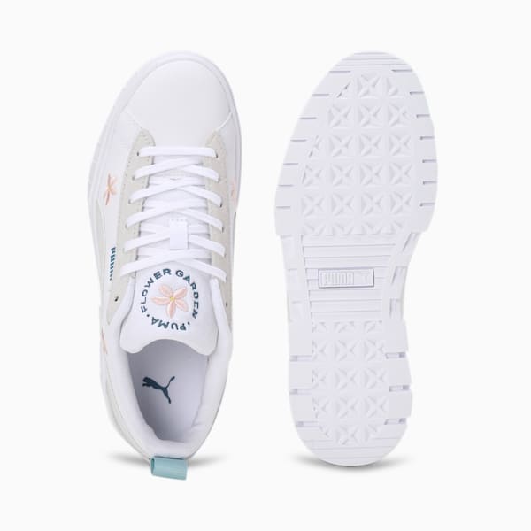 Mayze Embroidery Women's Sneakers, PUMA White-Vapor Gray, extralarge-IND