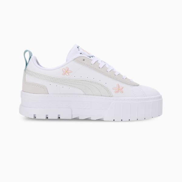 Mayze Embroidery Women's Sneakers, PUMA White-Vapor Gray, extralarge-IND