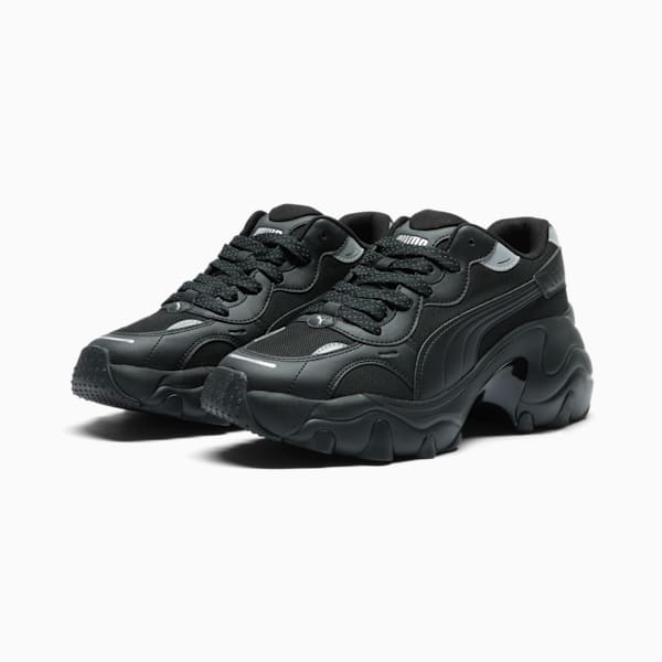 Sneakers Pulsar Wedge Mesh V2 Femme, PUMA Black-PUMA Silver, extralarge