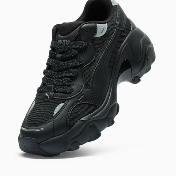 Tenis Pulsar Wedge Mesh V2 para mujer, PUMA Black-PUMA Silver, extralarge