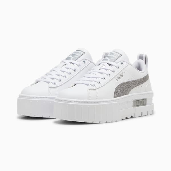 Tenis niños Mayze Glitter, PUMA White-PUMA Silver, extralarge