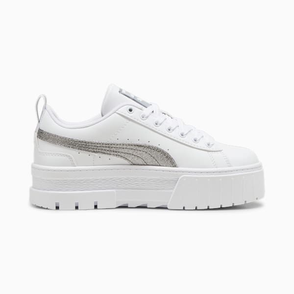Tenis niños Mayze Glitter, PUMA White-PUMA Silver, extralarge