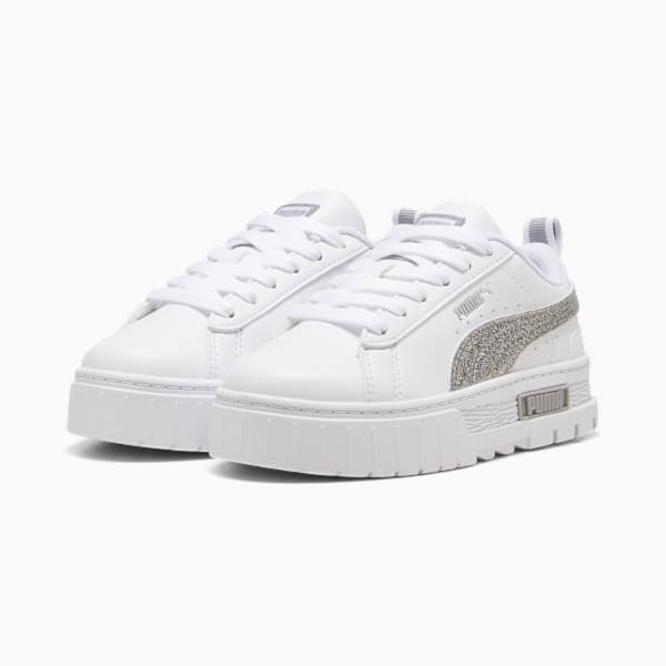 Tenis infantiles Mayze Glitter, PUMA White-PUMA Silver, extralarge