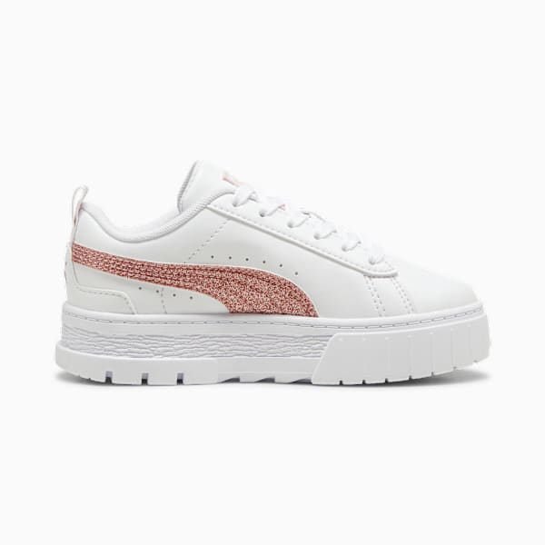 Mayze Glitter Little Kids' Easy On Sneakers, PUMA White-Rose Gold, extralarge