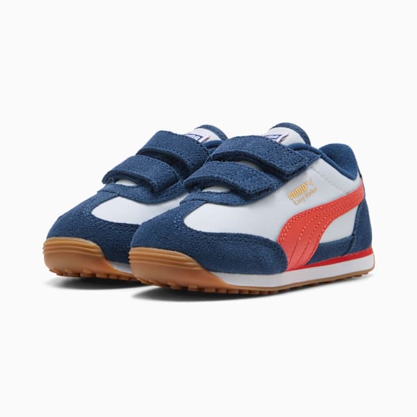 Easy Rider Vintage Toddlers' Easy On Sneakers, Silver Mist-Fierce Red, extralarge