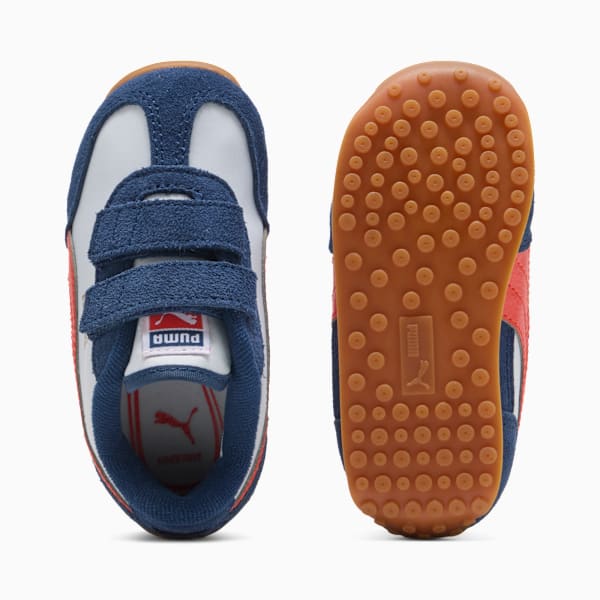 Easy Rider Vintage Toddlers' Easy On Sneakers, Silver Mist-Fierce Red, extralarge