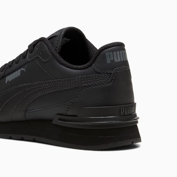 Tenis para niños grandes ST Runner v4 de piel, PUMA Black-Shadow Gray, extralarge