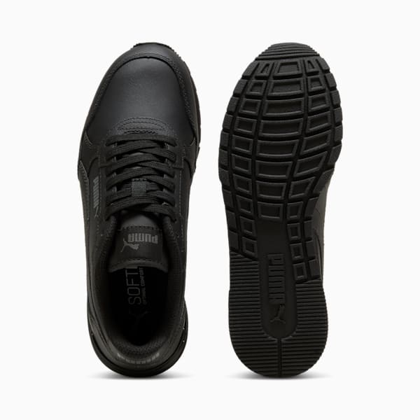 Tenis para niños grandes ST Runner v4 de piel, PUMA Black-Shadow Gray, extralarge