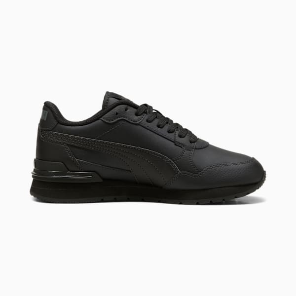 Tenis para niños grandes ST Runner v4 de piel, PUMA Black-Shadow Gray, extralarge