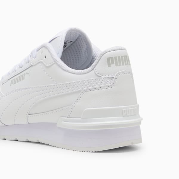 Tenis para niños grandes ST Runner v4 de piel, PUMA White-Cool Light Gray, extralarge