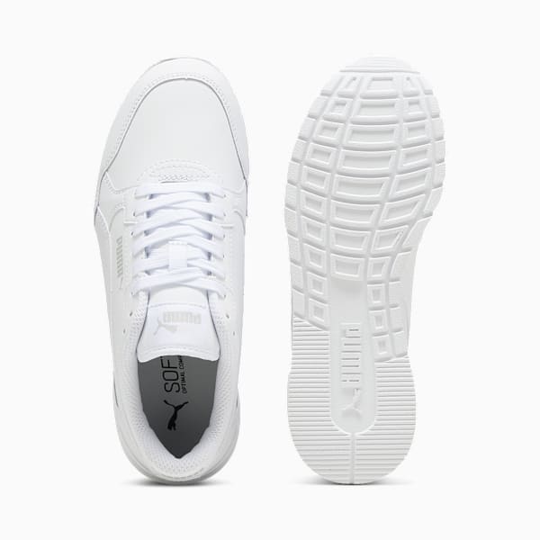 Tenis ST Runner v4 Cuero para adolescentes, PUMA White-Cool Light Gray, extralarge