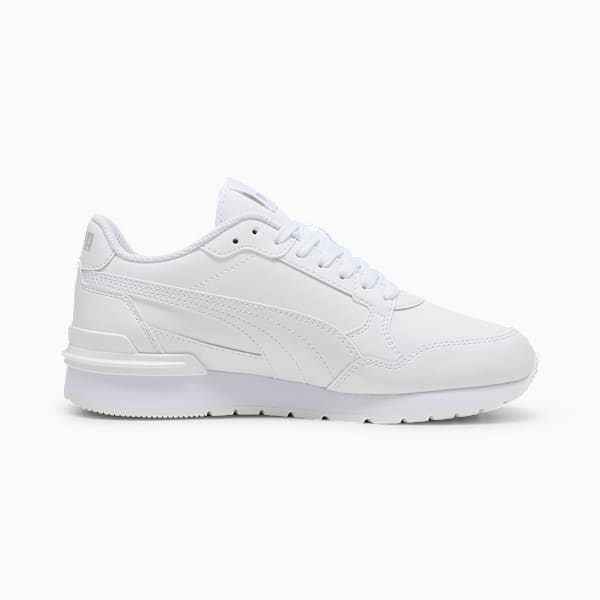 Tenis ST Runner v4 Cuero para adolescentes, PUMA White-Cool Light Gray, extralarge