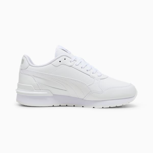 Tenis para niños grandes ST Runner v4 de piel, PUMA White-Cool Light Gray, extralarge