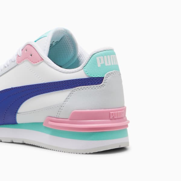 ST Runner v4 Leather Big Kids' Sneakers, PUMA White-Lapis Lazuli-Silver Mist-Mauved Out-Mint, extralarge