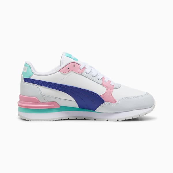 ST Runner v4 Leather Big Kids' Sneakers, PUMA White-Lapis Lazuli-Silver Mist-Mauved Out-Mint, extralarge