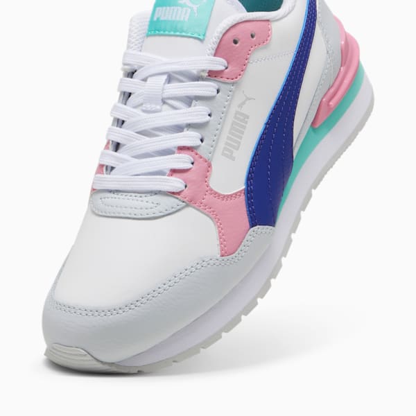 ST Runner v4 Leather Big Kids' Sneakers, PUMA White-Lapis Lazuli-Silver Mist-Mauved Out-Mint, extralarge