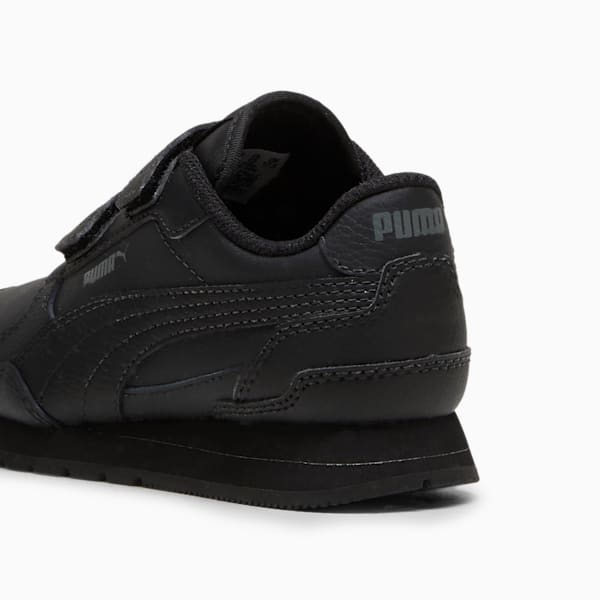 Tenis de piel para niños pequeños ST Runner v4, PUMA Black-Shadow Gray, extralarge