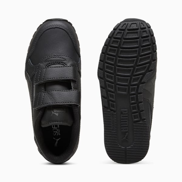 ST Runner v4 Leather Little Kids' Easy On Sneakers, PUMA Black-Shadow Gray, extralarge