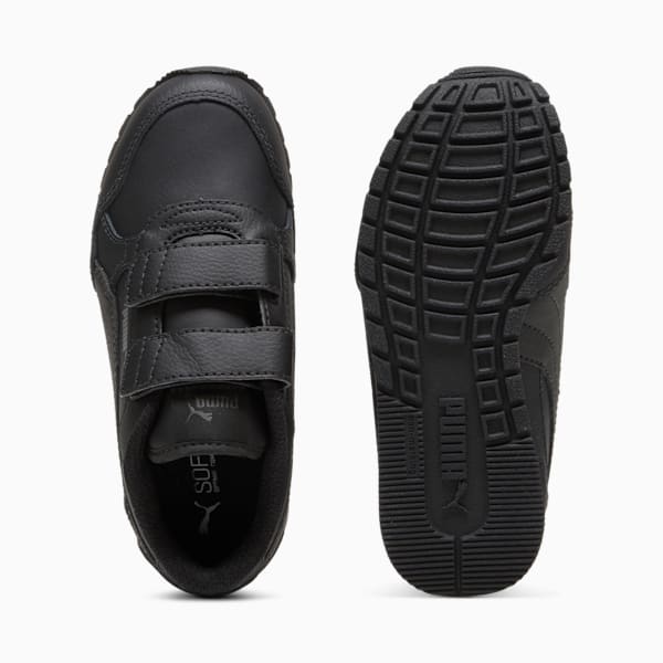 Tenis de piel para niños pequeños ST Runner v4, PUMA Black-Shadow Gray, extralarge
