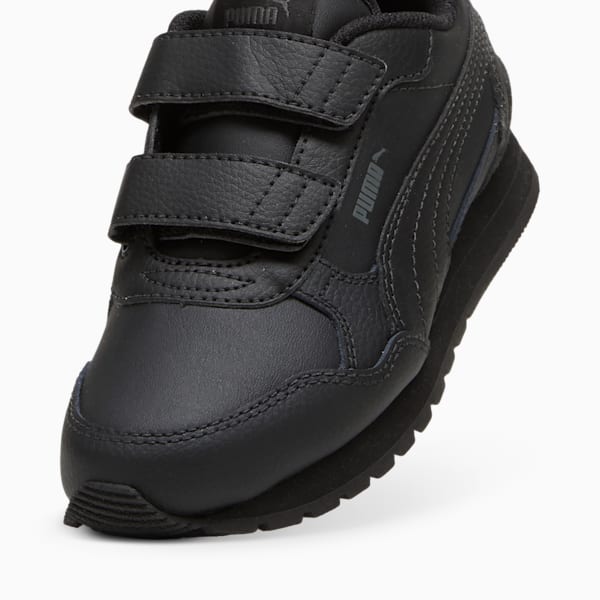 Tenis de piel para niños pequeños ST Runner v4, PUMA Black-Shadow Gray, extralarge