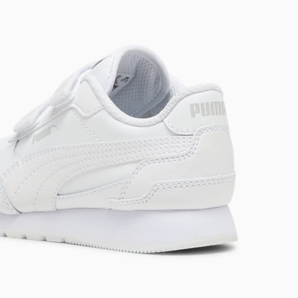 ST Runner v4 Leather Little Kids' Sneakers, PUMA White-Cool Light Gray, extralarge