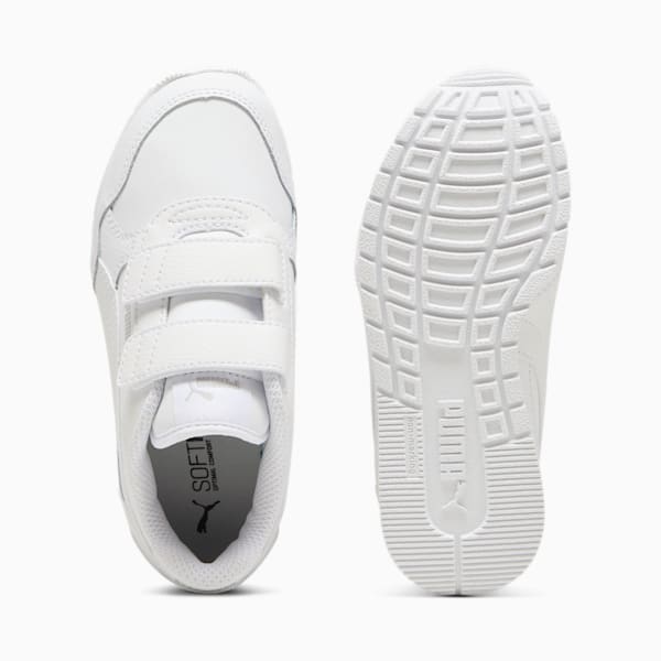 ST Runner v4 Leather Little Kids' Sneakers, PUMA White-Cool Light Gray, extralarge