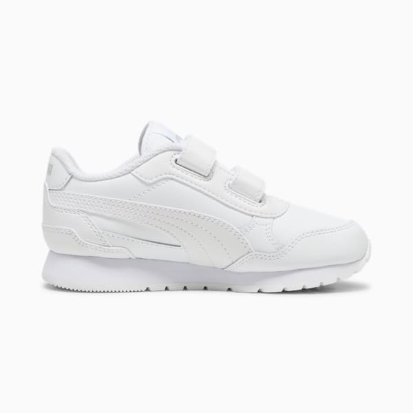 ST Runner v4 Leather Little Kids' Sneakers, PUMA White-Cool Light Gray, extralarge