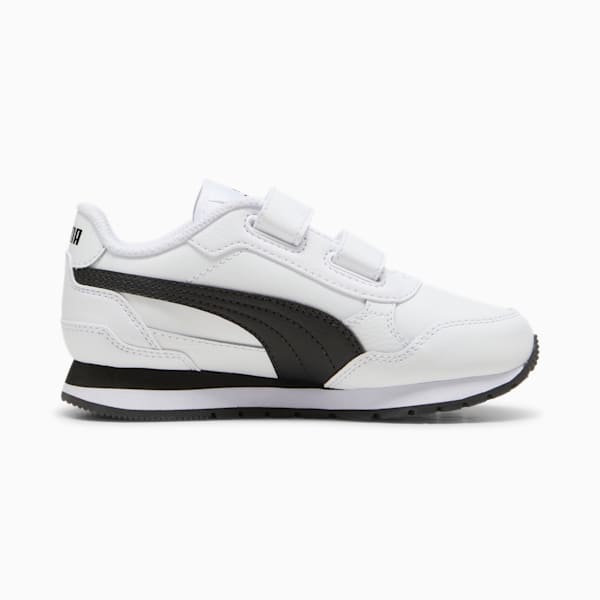 ST Runner v4 Leather Little Kids' Sneakers, PUMA White-PUMA Black-Cast Iron, extralarge