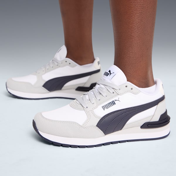Sneakers ST Runner v4 Nylon Enfant et adolescent, PUMA White-New Navy-Cool Light Gray, extralarge