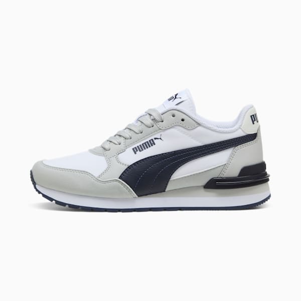 ST Runner v4 Nylon Big Kids' Sneakers, PUMA White-New Navy-Cool Light Gray, extralarge