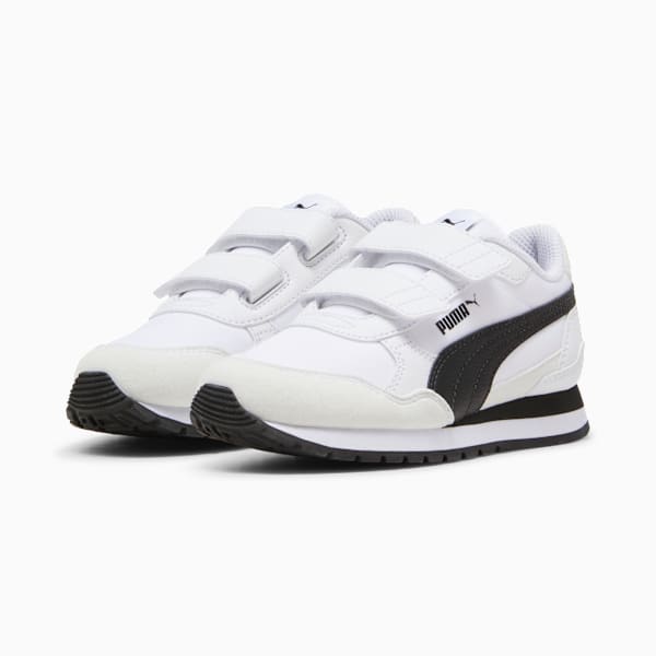 Tenis ST Runner v4 Nylon para niños, PUMA White-PUMA Black-Cast Iron, extralarge