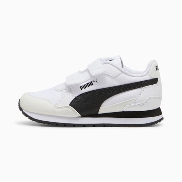 Tenis ST Runner v4 Nylon para niños, PUMA White-PUMA Black-Cast Iron, extralarge