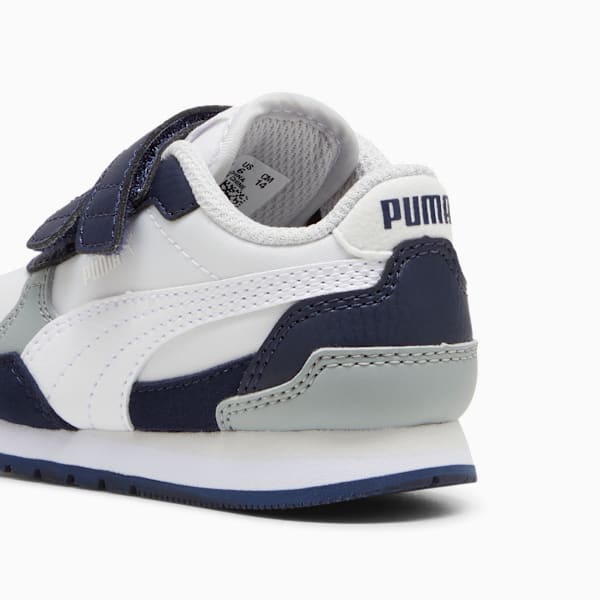 ST Runner v4 Nylon Toddlers' Easy On Sneakers, Feather Gray-PUMA White-PUMA Navy-Cool Mid Gray, extralarge