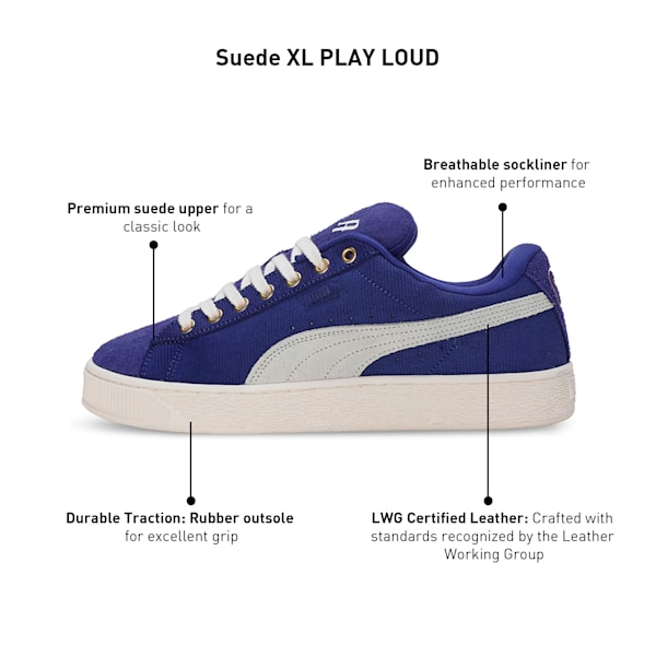 PLAY LOUD Suede XL Sneakers, Lapis Lazuli-Warm White, extralarge-IND