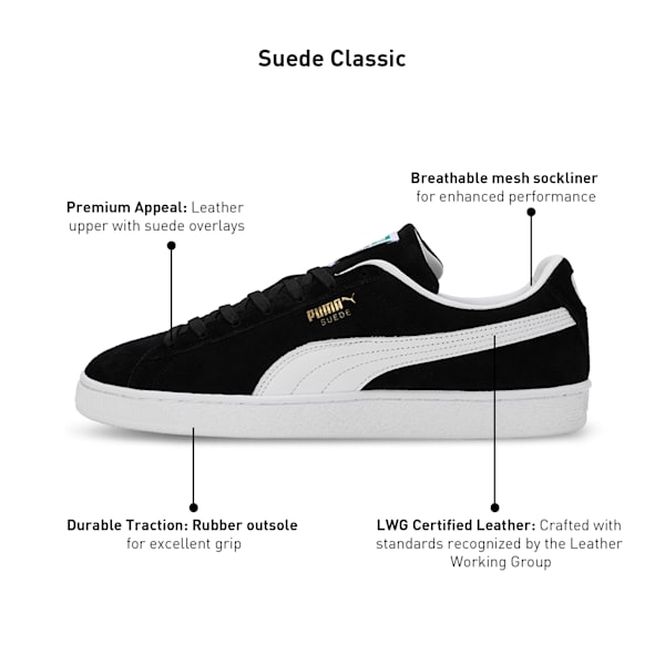 Suede Classic Sneakers, PUMA Black-PUMA White, extralarge-IND