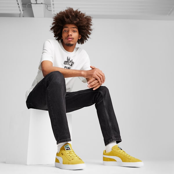 Suede Classic Sneakers, Fresh Pear-PUMA White, extralarge