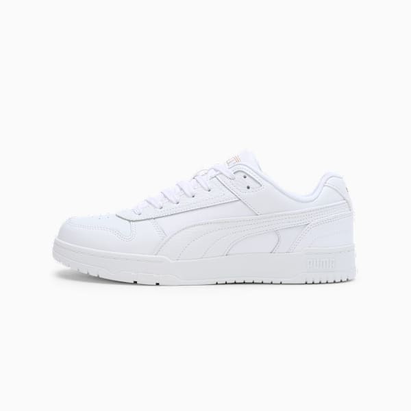 PUMA Court Shatter Low Unisex Sneakers, PUMA White-PUMA White-Puma Team Gold, extralarge-IND