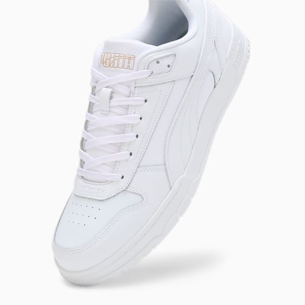 PUMA Court Shatter Low Unisex Sneakers, PUMA White-PUMA White-Puma Team Gold, extralarge-IND