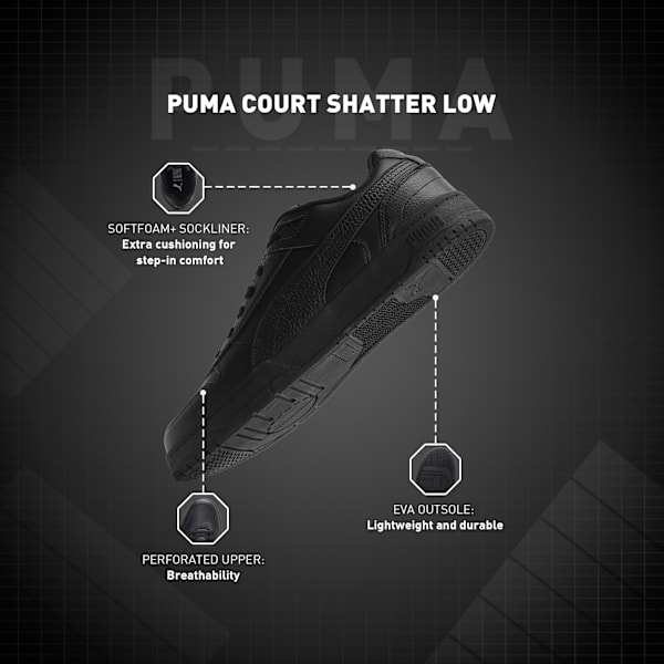 Court Shatter Low Sneakers, PUMA Black, extralarge-IND