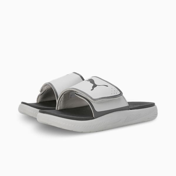 Softride Men's Slides, Ash Gray-PUMA Black-Cool Dark Gray, extralarge-IND