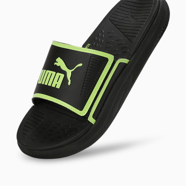 Softride Men's Slides, PUMA Black-Lime Smash, extralarge-IND