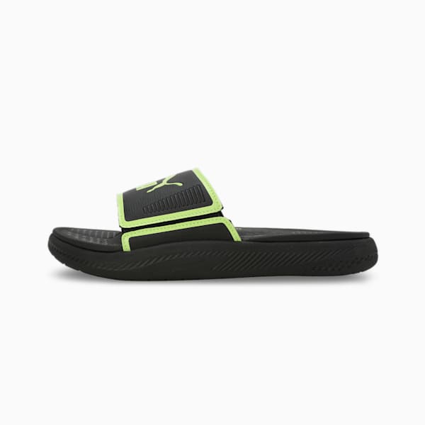 Softride Men's Slides, PUMA Black-Lime Smash, extralarge-IND