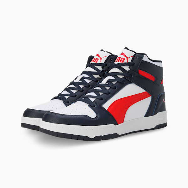 Evoke Layup Men's Sneakers, Parisian Night-For All Time Red-PUMA White, extralarge-IND