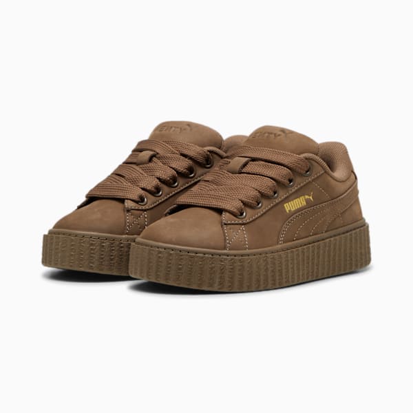 FENTY x PUMA Creeper Phatty Earth Tone Kids' Sneakers, Totally Taupe-PUMA Gold-Warm White, extralarge-AUS