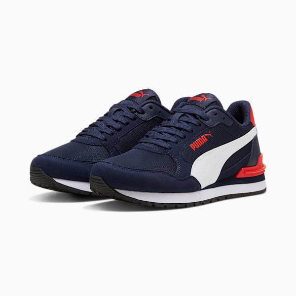 ST Runner v4 Mesh Big Kids' Sneakers, PUMA Navy-PUMA White-PUMA Red, extralarge